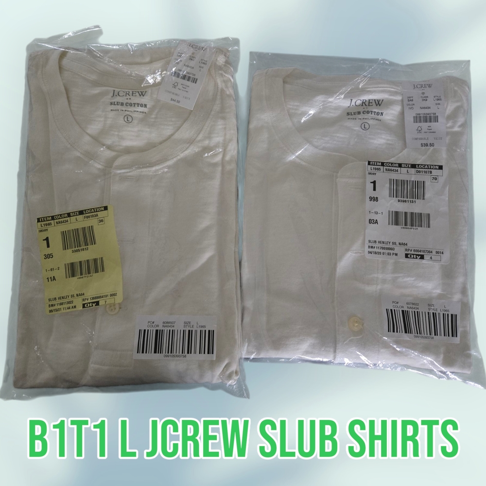 J. Crew White Men's Slub Shirt